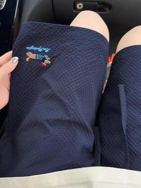 

Мужские летние шорты из ледяного шелка, тонкие, модные, американского стиля, быстросохнущие, повседневные, свободного кроя, больших размеров, длиной до колена.