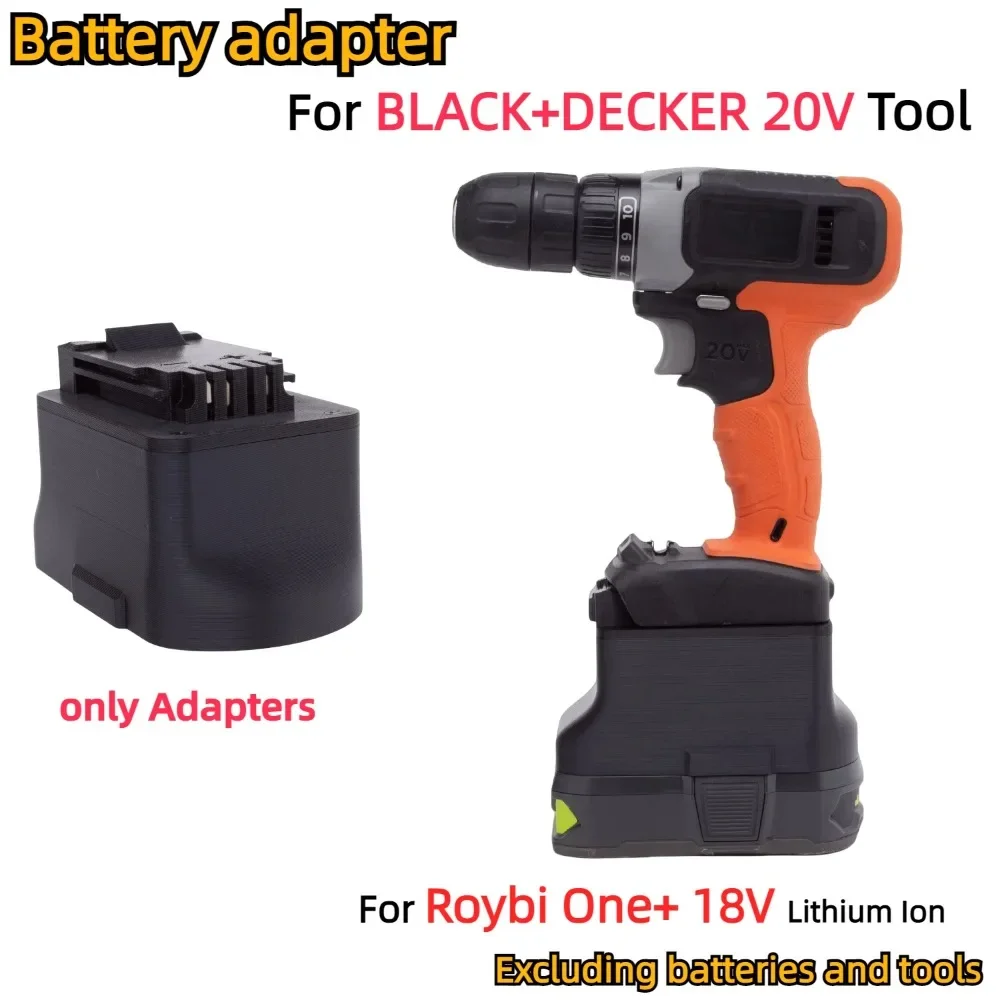 Adapter/Converter For Roybi One+ 18V Li-ion Battery TO BLACK AND DECKER 20V Cordless Drill Tools Accessory (Only Adapter)