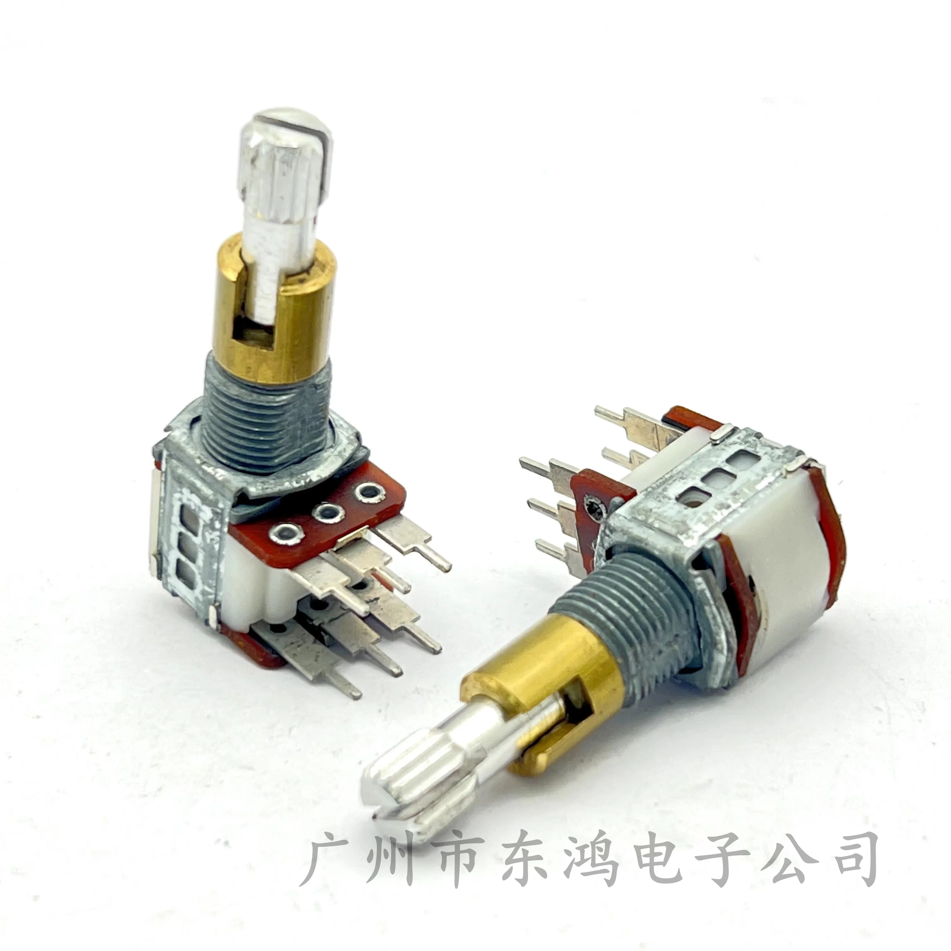 1 pcs. South Korean 12 type double potentiometer B20Kx2 double shaft double adjustable potentiometer shaft length 25mm spline