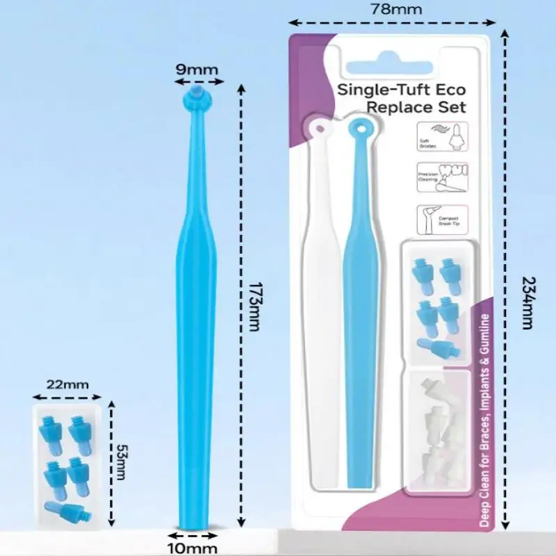 Interdental Brush Single-Beam Soft Teeth With Replacement Head Cleaning Toothbrush Oral Care Tool Small Head Soft Hair Implant