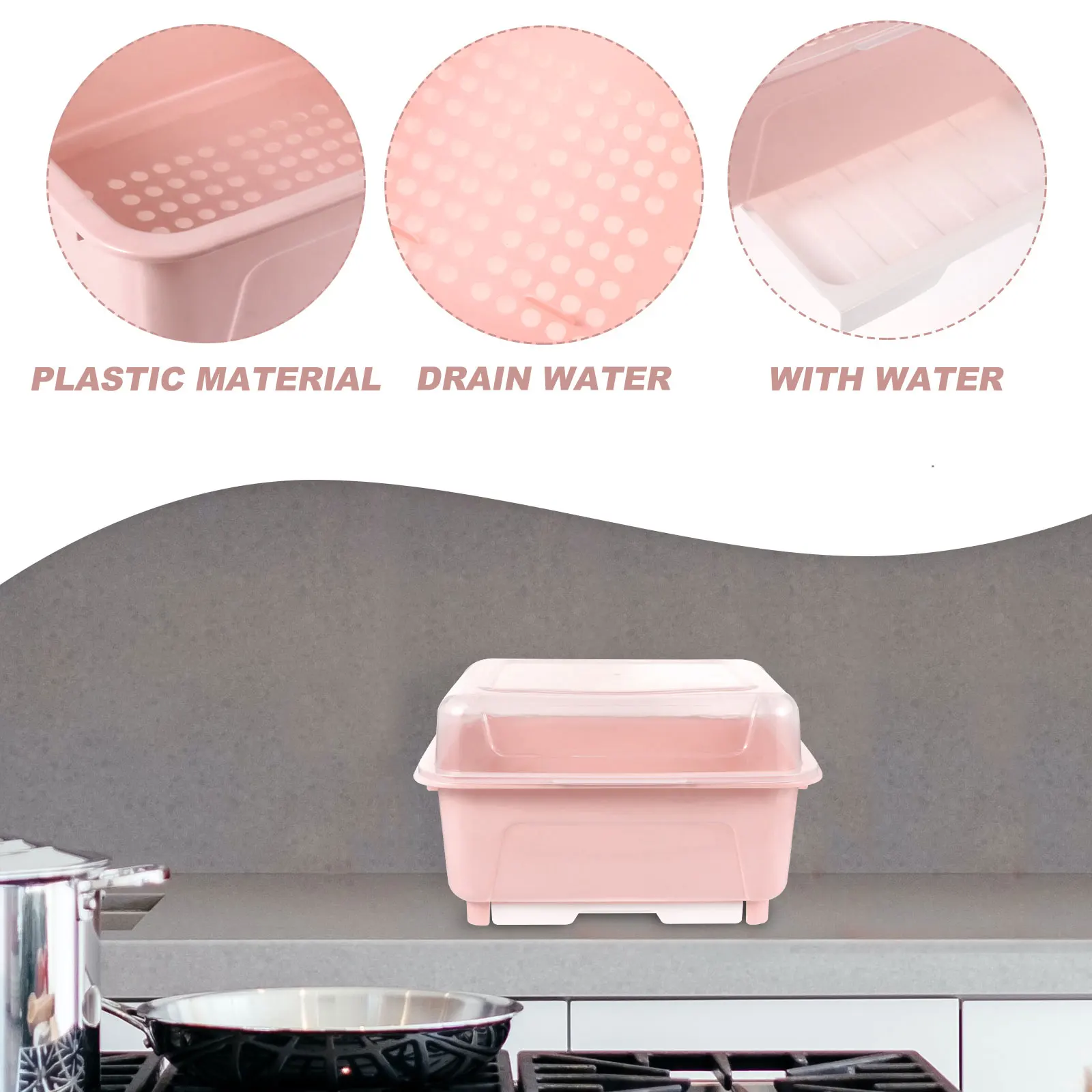 

Eco Friendly Flip Cover Storage Box Kitchen Storage Box Draining Rack Tableware Organizer Chopsticks Cup Spoon Holder