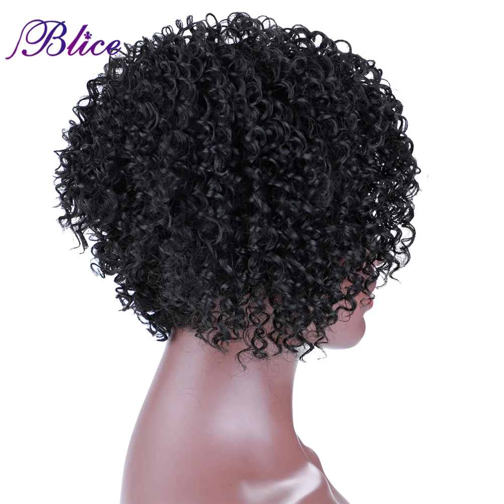 Blice Synthetic Curly Wig Side Part Women Wigs Pure Color Machine Made Hair Extensions For Cosplay Daily Life Use