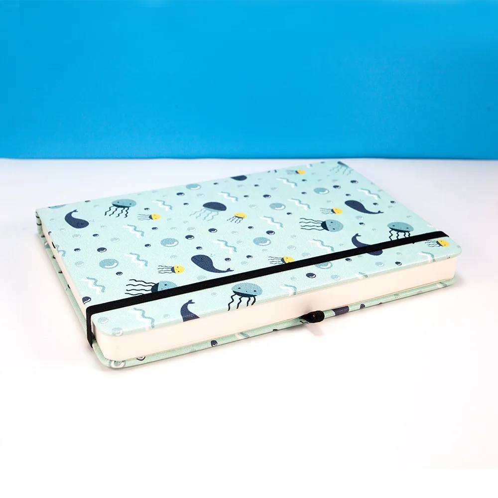 Under The Sea Bullet Dotted Journal A5 160gsm Thick Paper Elastic Band Hard Cover Notebook