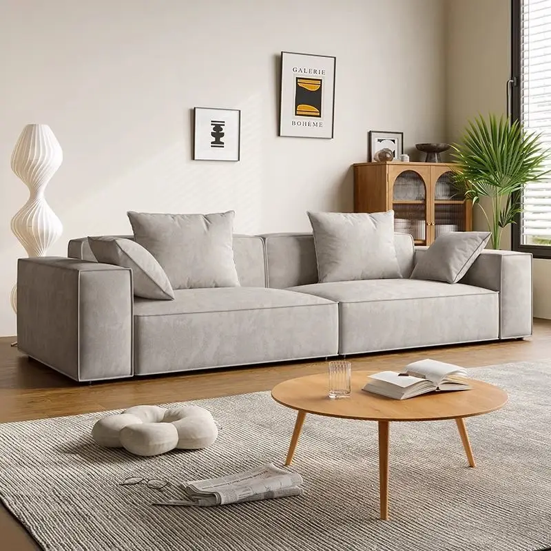 Modern Minimalist Living Room Sofas Set Furniture l Shape 2 3 Seater lounge Compression vacuum Sectional indoor for sale Design