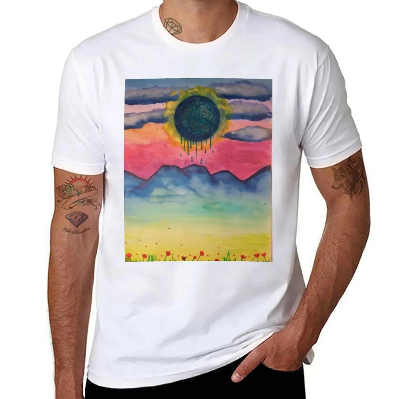 

Blue Veins Landscape T-Shirt man t shirt graphic t shirts for man graphic vintage T-Shirt