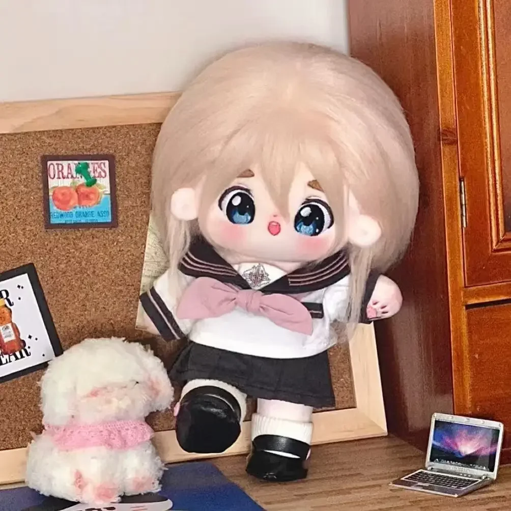 

Anime K-ON Kotobuki Tsumugi Cartoon Figure Plush Dolls Cotton Doll Body Dress Up Clothes Outfit Toys Xmas Gift 20cm