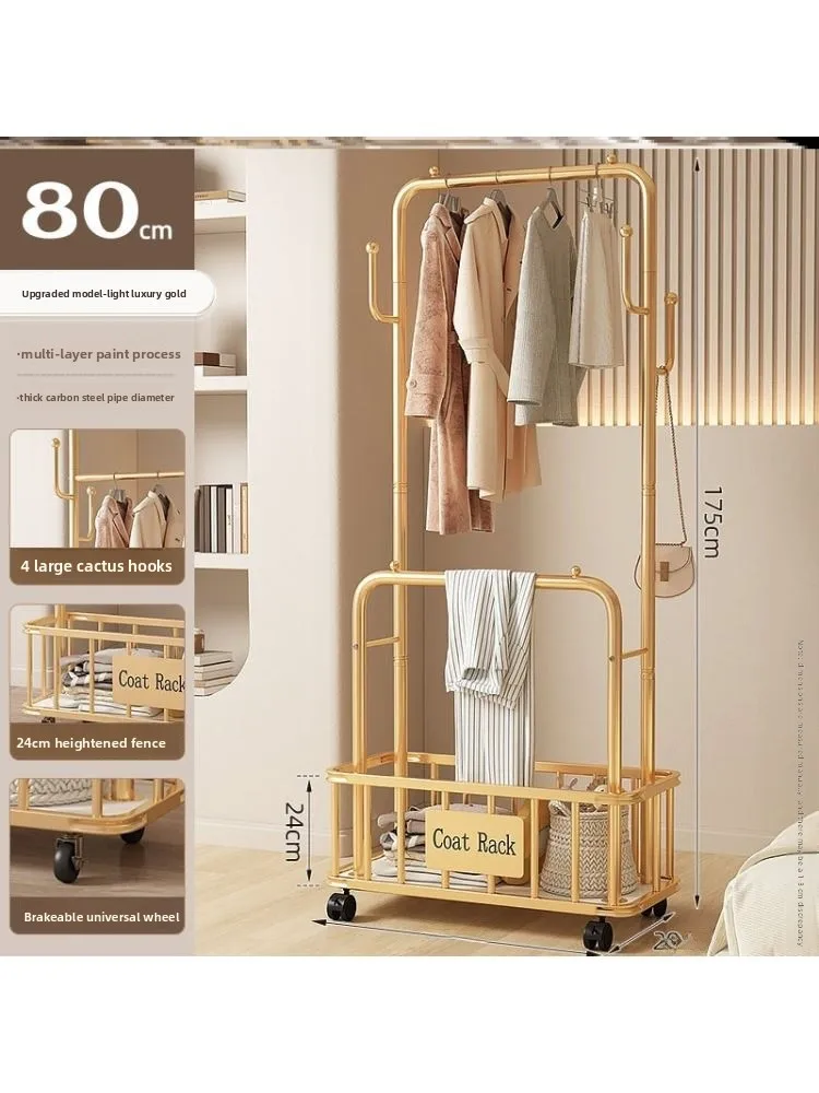 

Портативная напольная корзина для белья и одежды, современная вешалка-органайзер с одной перекладиной для спальни