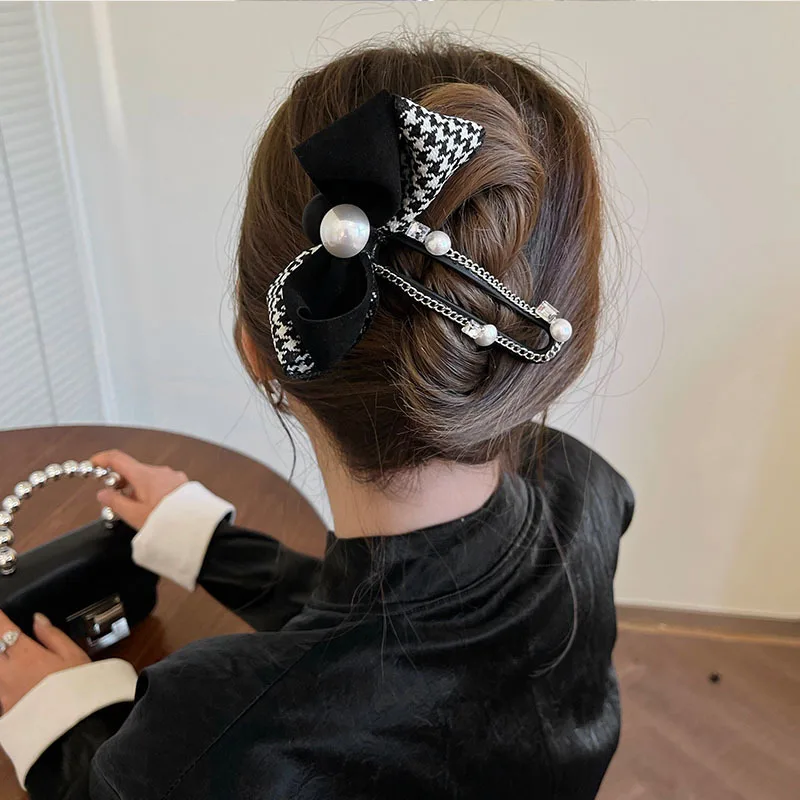 Autumn New Fabric Duckbill Bow Hairpin for Women Girls Fashion Hairgrips Elegance Ponytail Clip Female Hair Accessories Headwear