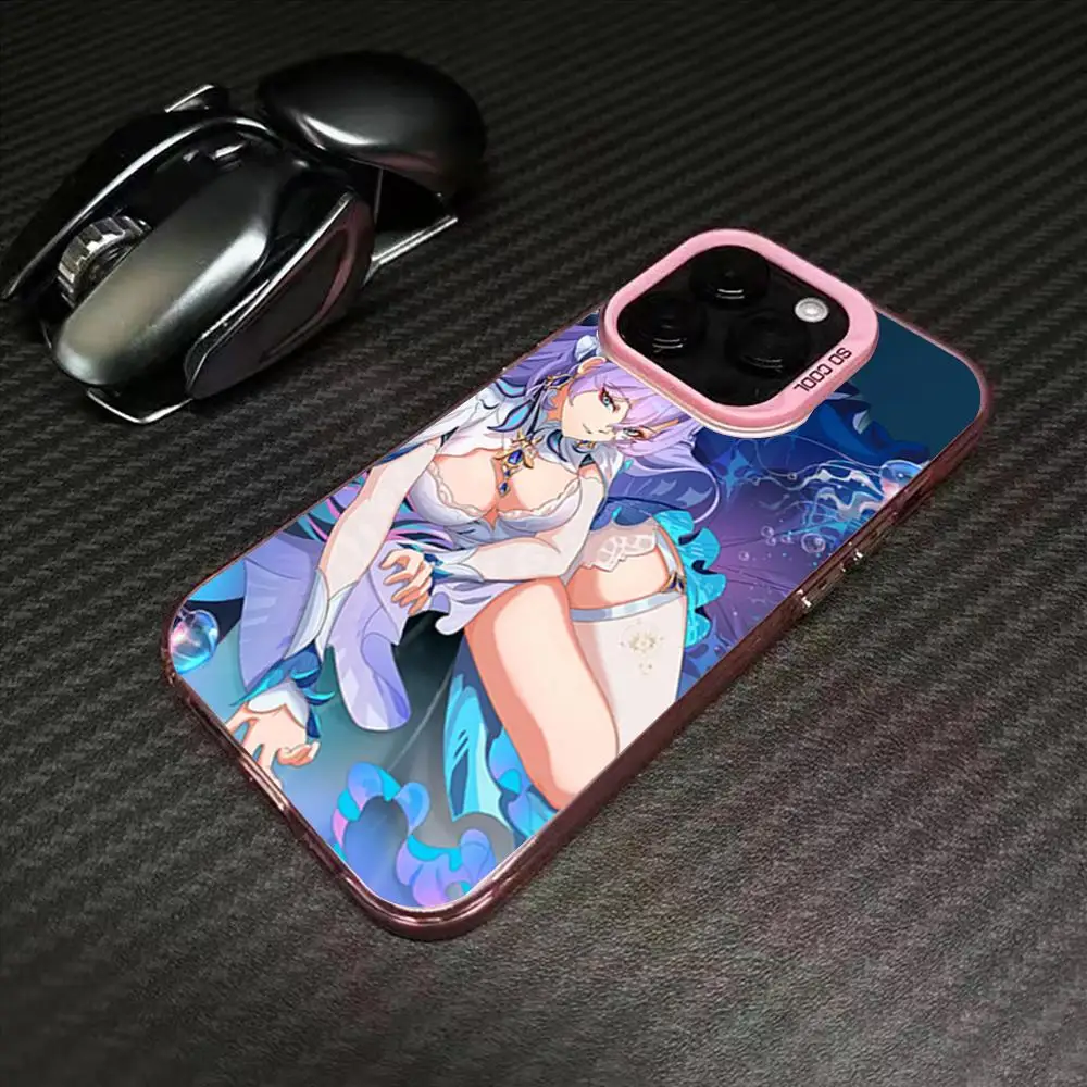 Etui na telefon Wuthering Waves Cantarella różowy IMD Kolorowy srebrny Odpowiednie miękkie etui na iPhone 16 15 14 13 12 11 XS Pro Max