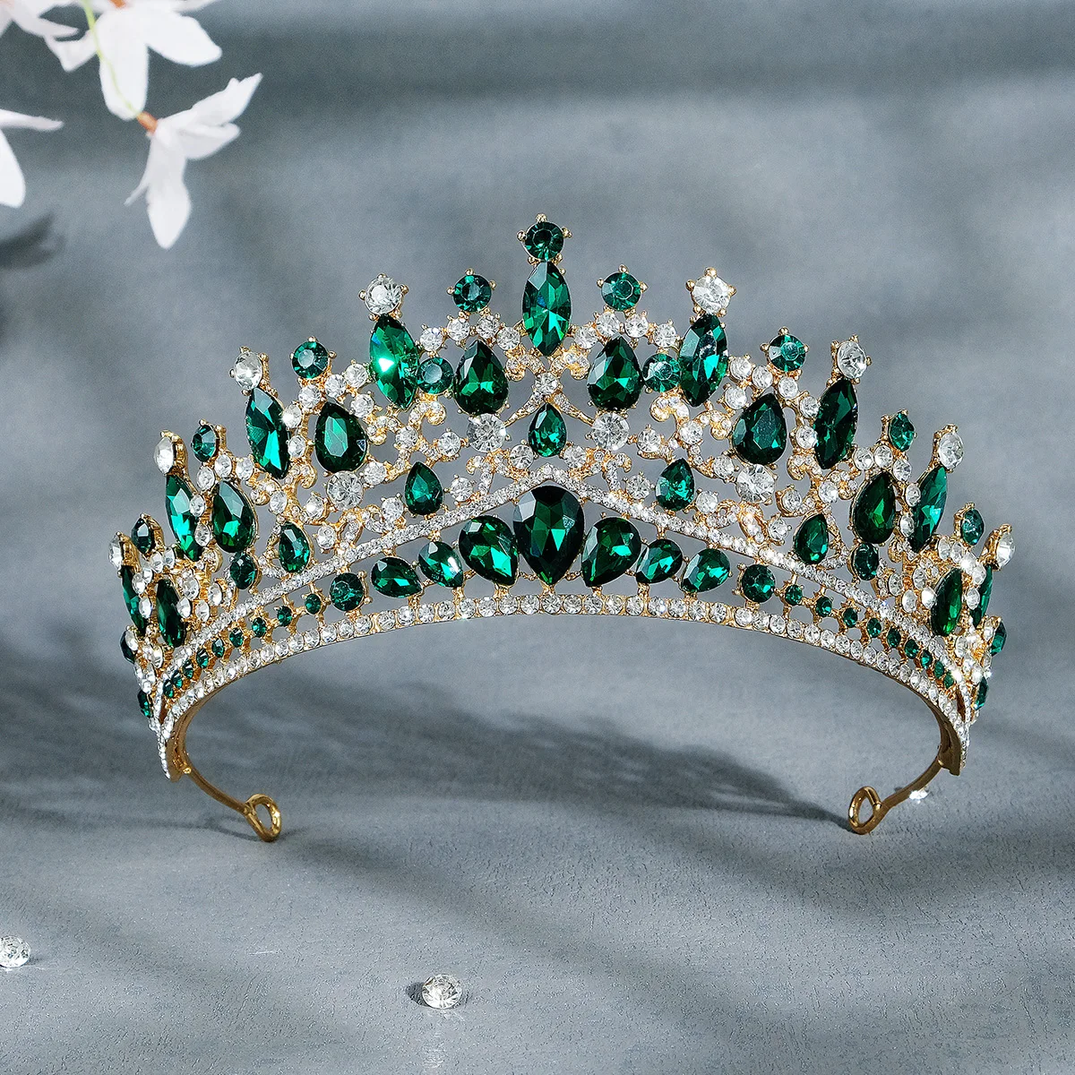 มงกุฎแต่งงานคริสตัล rhinestone tiaras และ crowns สำหรับผู้หญิงเครื่องประดับผมเจ้าสาวยางรัดผมน่ารักปาร์ตี้ headpiece ของขวัญ