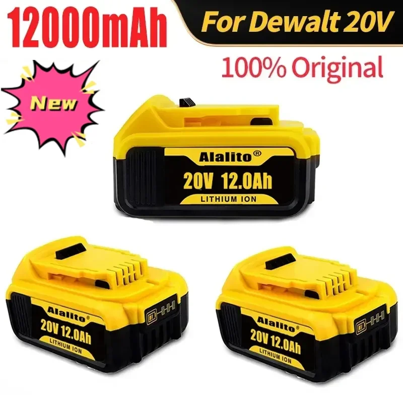 

DCB200 Replacement Li-ion 20V 12.0Ah Battery for Dewalt Tools Max DCB205 DCB201 DCB203 Power Tool 12000mAh Batteries