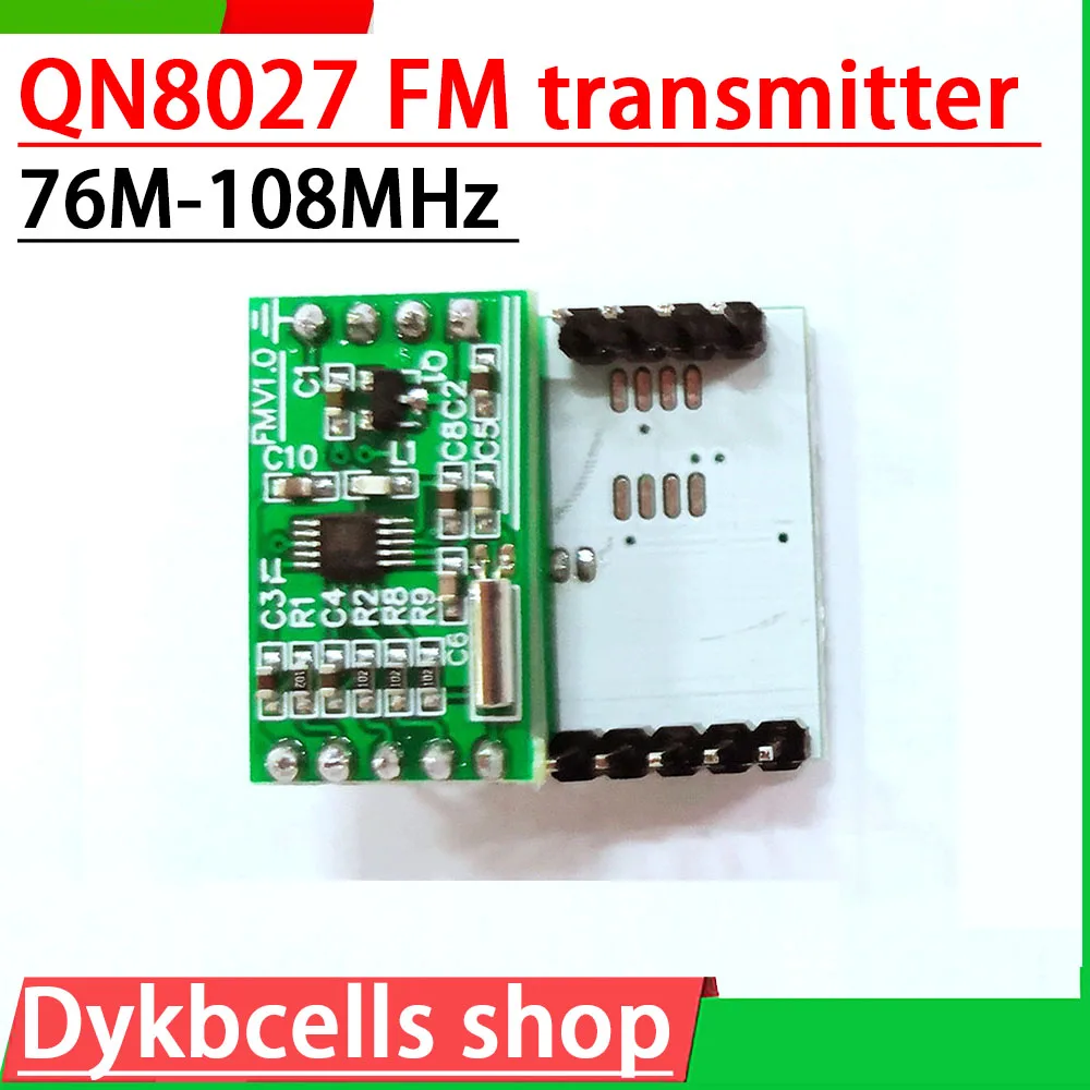 

QN8027 FM transmitter module 76-108MHz audio FM Stereo wireless transmission support RDS stereo Wireless speaker microphone