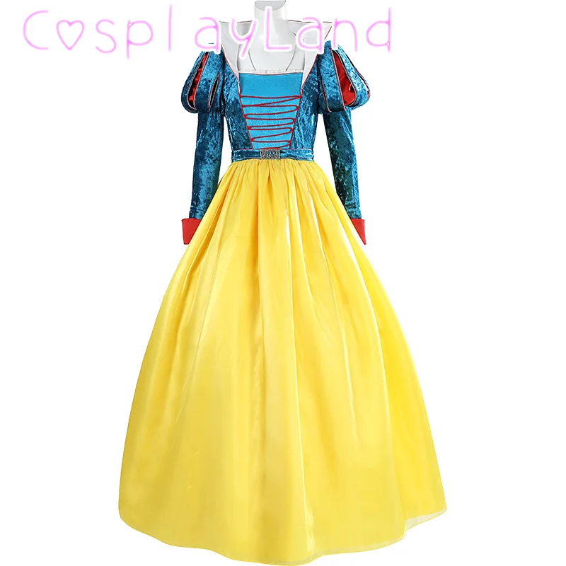 Snow Princess Dress Cosplay Costume Halloween Birthday Party Gift Costumes for Women Performance Fancy Dress Belt Accessories