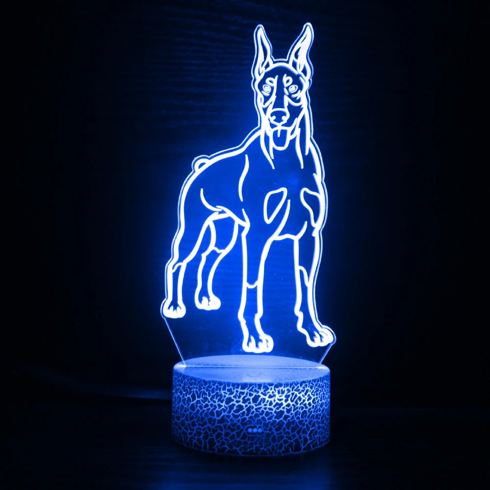 Nighdn Dog Night Light LED Illusion 3D Lamp Bedside Table 7 Color Changing Lighting Christmas Birthday Gift for Kids Boys Girls