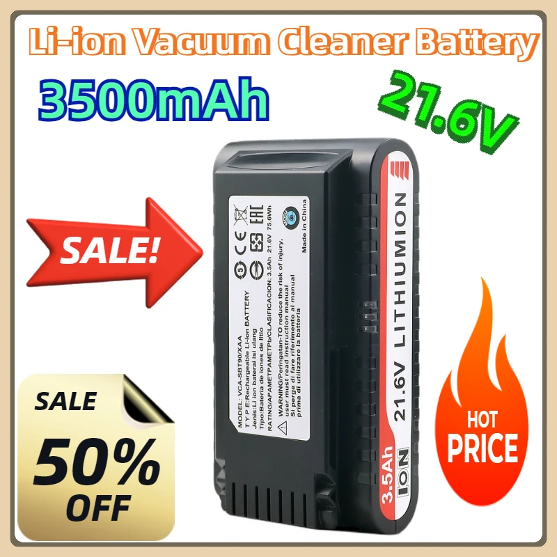 

For Samsung VCA-SBT90/XAA for Jet90 Jet75 Jet75Pet Stick Vacuum 21.6V Rechargeable Li-ion Vacuum Cleaner Battery 3500mAh