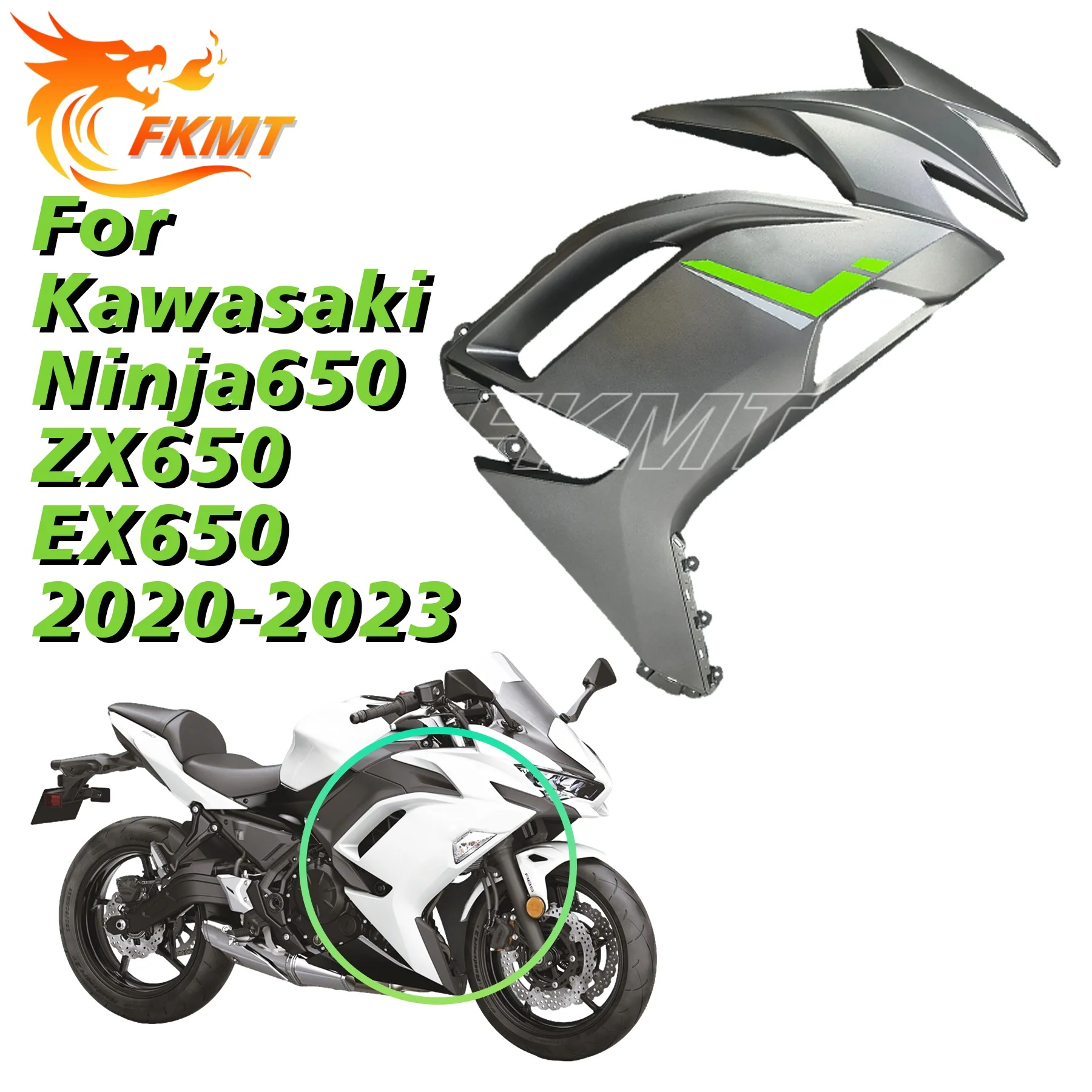 

Motorcycle Body Left and Right Side Cover ABS Injection Fairing For Kawasaki Ninja650 ZX650 EX650 2020 2021 2022 2023