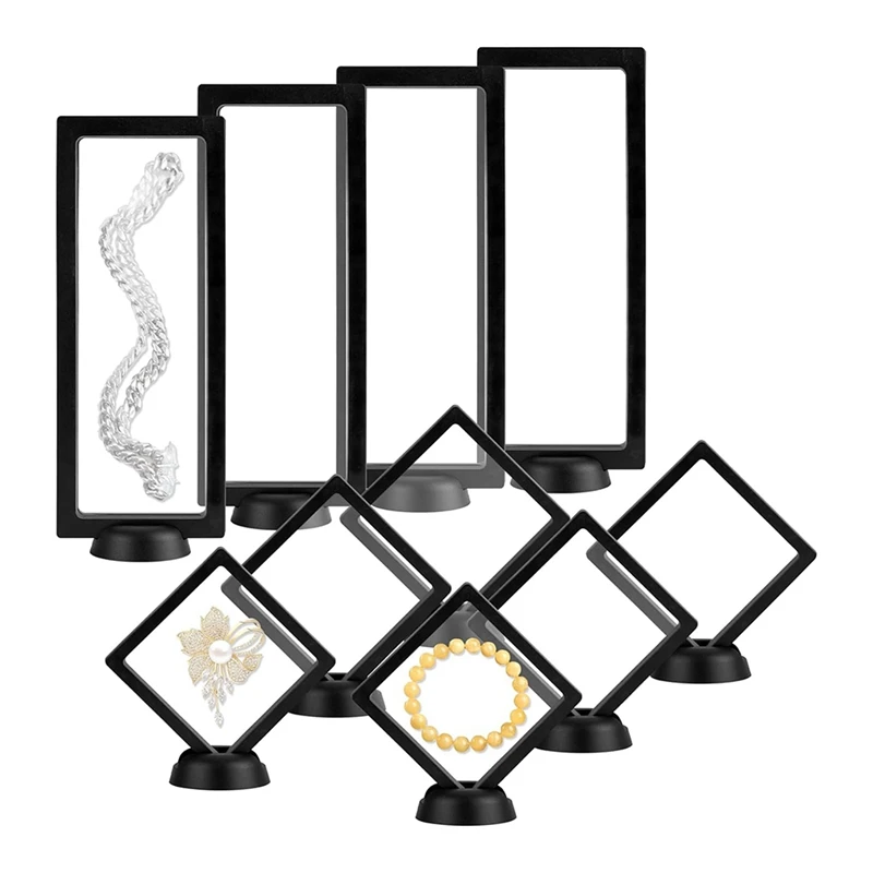 

10PCS 3D Floating Frame Display Case,Transparent Display Floating Frame Holder With Bases,For Jewelry,Medallions,Antique Durable