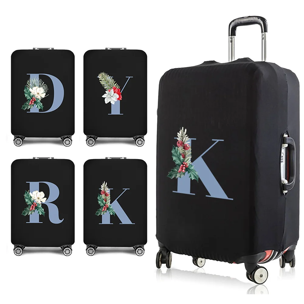 

Travel Essentials Luggage Protective Cover Blue Letter Print 18-32 Inches Traveling Accessories Trolley Elastic Suitcase Case