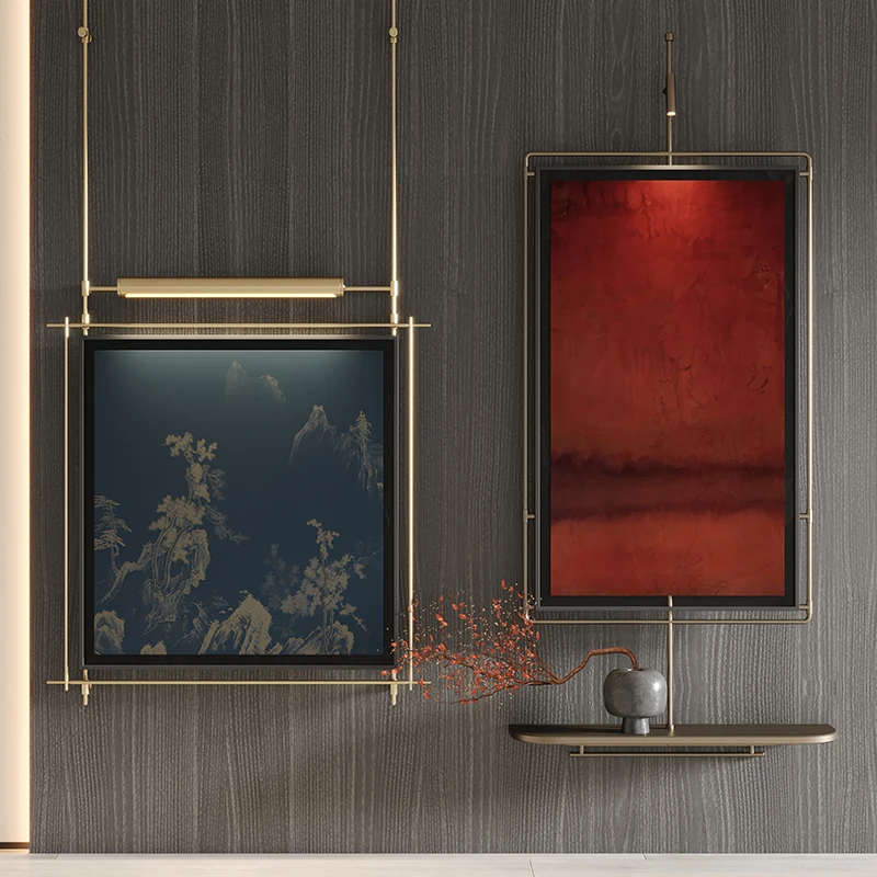 

3D вход фон Настенный декор | Настенная подвесная лампа с металлическим стержнем и декоративная живопись для офиса продаж