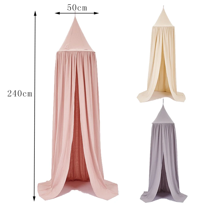 Play House Tents for Kids Canopy Bed Curtain Baby Hanging Tent Crib Children Room Decor Round Hung Dome Mosquito Net Bed Valance