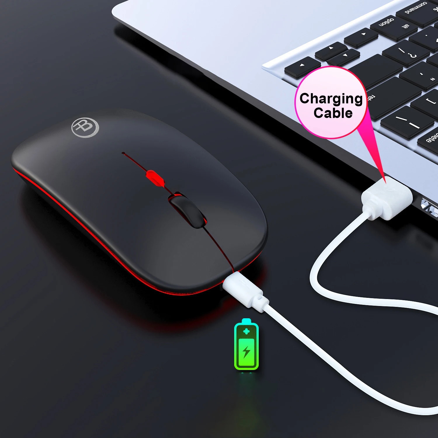 Dual Mode Wireless Mouse Bluetooth-computible 2.4G Rechargeable RGB Ergonomic Silent for PC iPad Laptop Phone TV Gaming Mouse