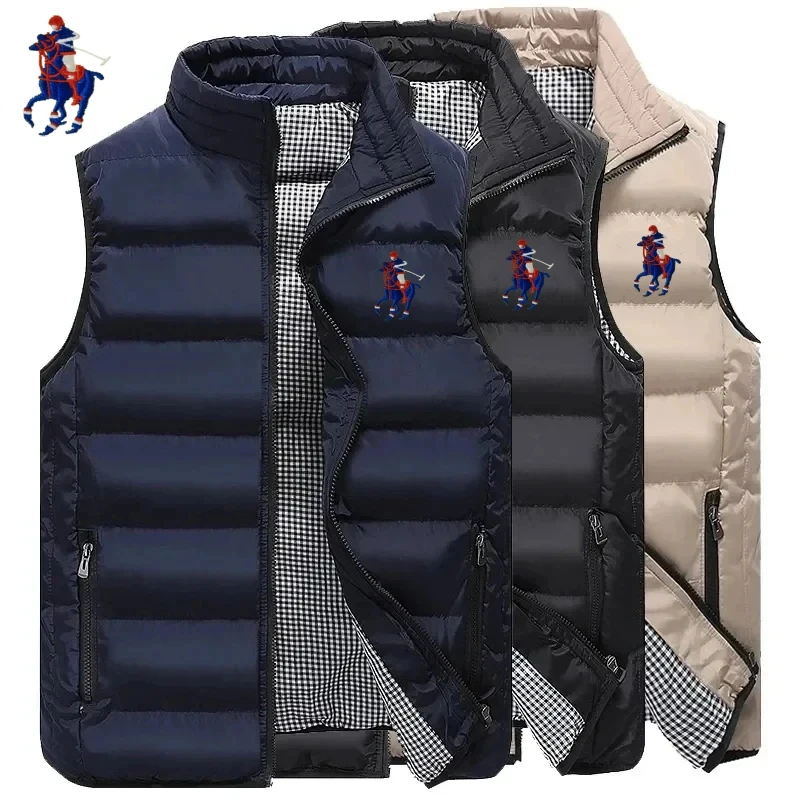 

Men's Embroidery Brand High Quality Warm Vest Vest, Autumn and Winter Luxury Fashion Brand, Sleeveless Outdoor Windproof Jacket