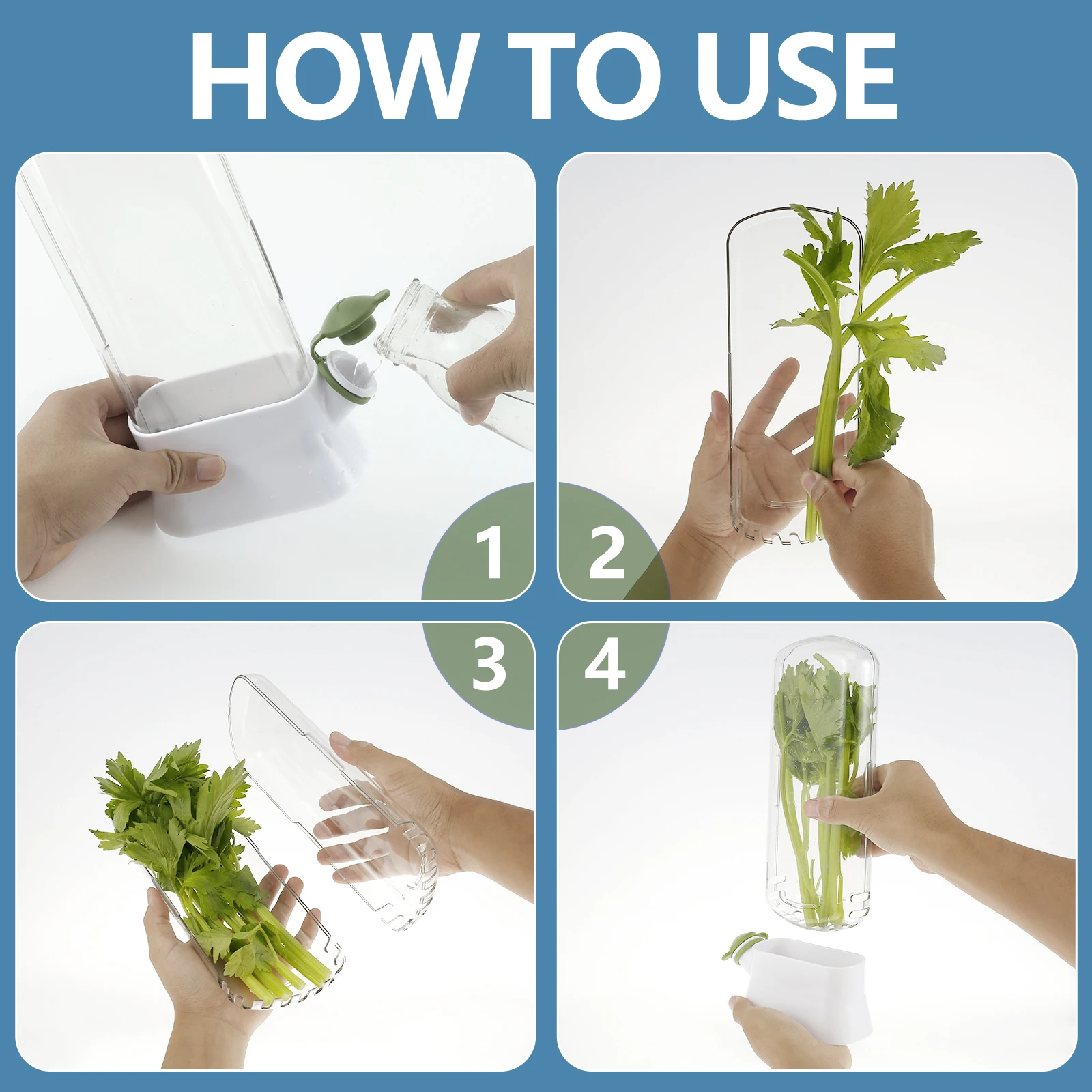 4/1PC Herb Freshkeeping Box Fresh Vegetable Storage Container Cup Home Decor Kitchen Gadget Device for Fridge Herb Keeper Bottle