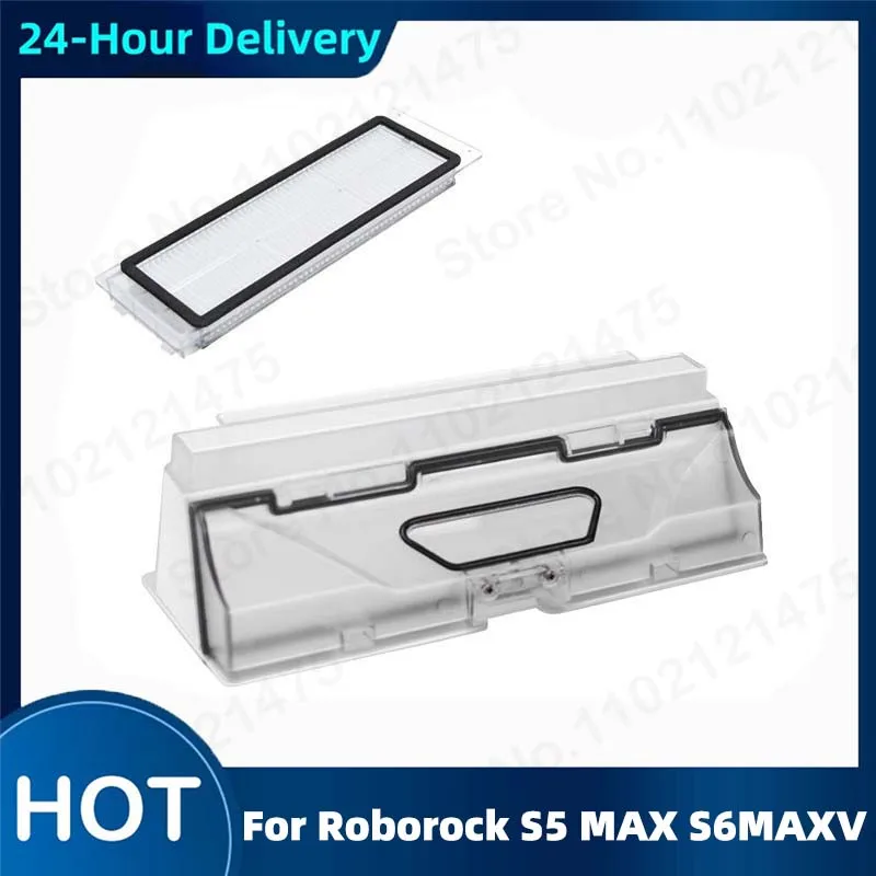 New Dust Box HEPA Filter For Roborock S5 MAX S6 MaxV PURE Vacuum Cleaner Robotic Parts Robot Dustbin Box with Filter Accessroies