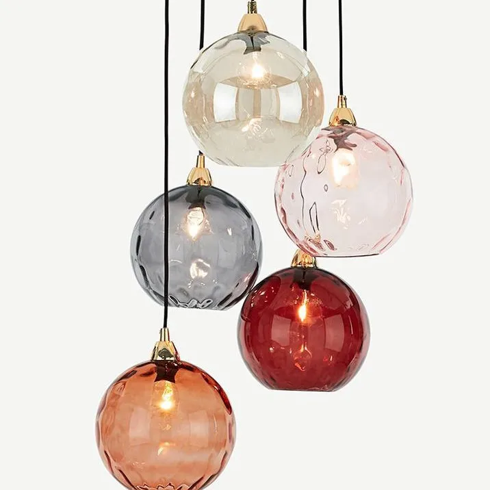 

Nordic Colorful Glass Ball Led Pendant Lights for Living Dining Room Coffee Bedroom Chandelier Home Decor Hanging Light Fixture