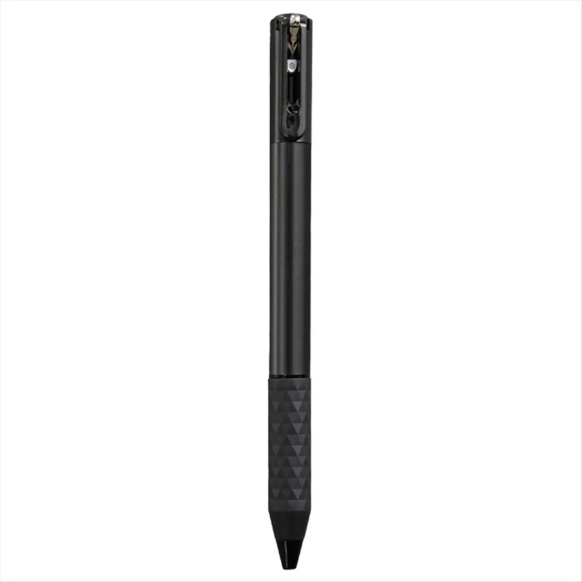 HITL Geometric Metal Crinkle Pen Fidget, Stress Relief Metal Shape Shifting Switchpen, 0.5mm Retractable Gel Pen, Black