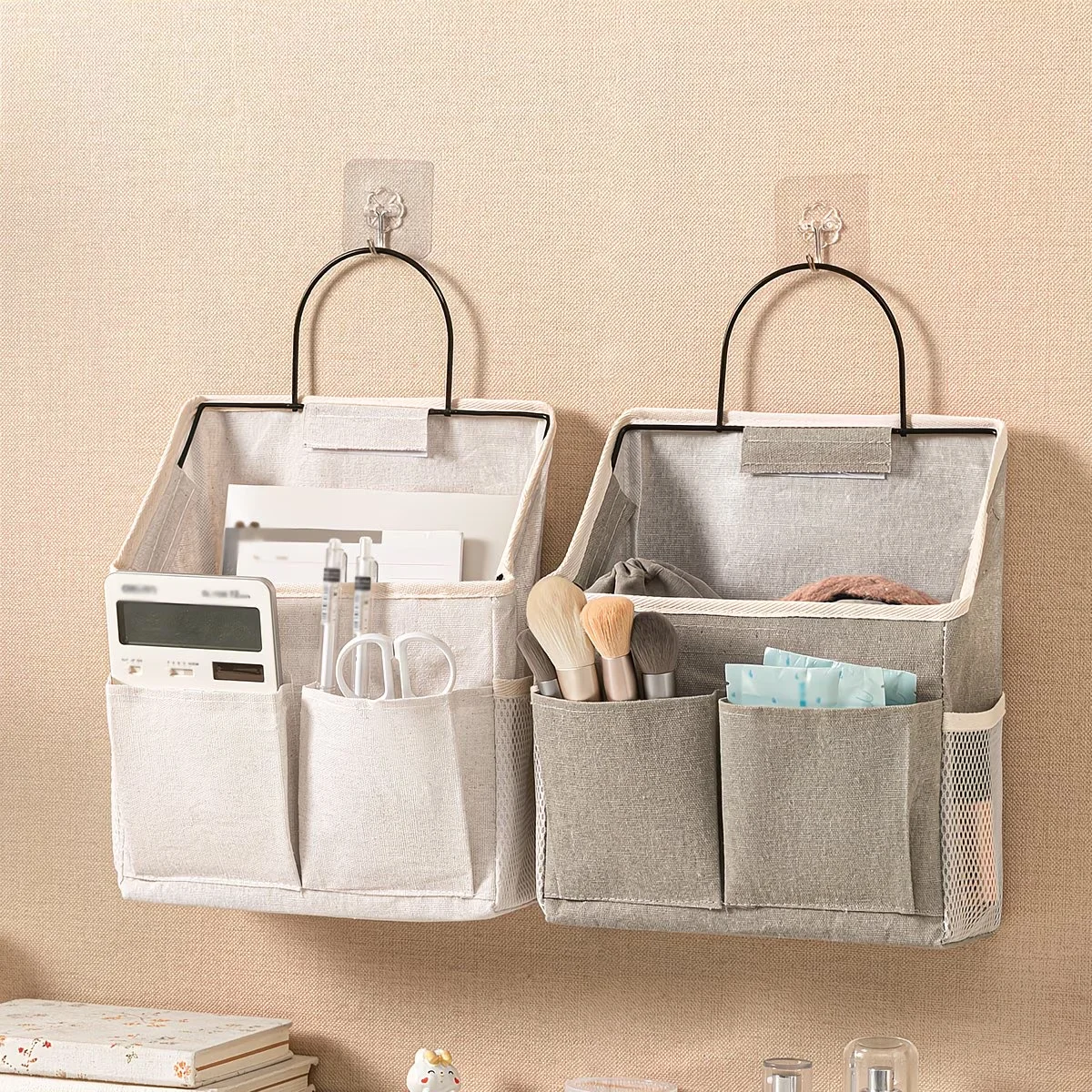 1 Fabric Storage Hanging Bag, Wall-Mounted Storage Bag, Rear Hanging Pocket, Fabric Bag for Storage, Wall-Mounted Storage Bag