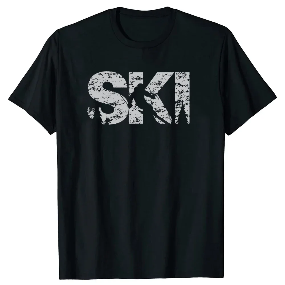 Summer Winter Sports Lovers Snowboarding Mountaineering Birthday Gifts T-shirt Men Funny Ski Cool Skiing Skier T Shirts harajuku