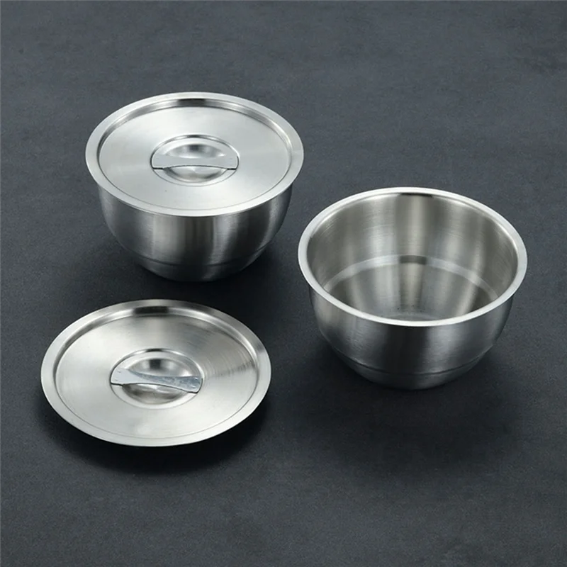 وعاء أرز من الفولاذ المقاوم للصدأ لعام 2025 مع غطاء وعاء حساء على البخار وعاء أرز مضاد للحرق وعاء صغير للأطفال أدوات المطبخ الكورية ، Du