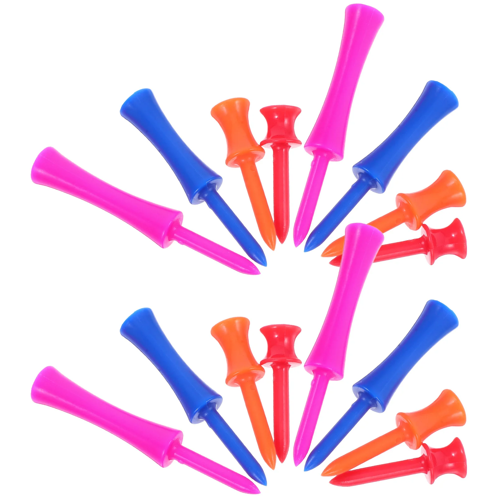 40pcs Golf Tees Set 4 Sizes 78Mm 68Mm 48Mm 41Mm Step Design Plastic Castle Tee Training Lightweight Durable Tees
