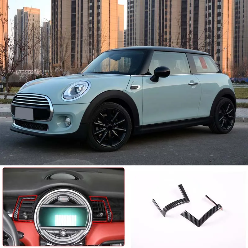 

For BMW MINI F55/F56/F57 central control air outlet stickers carbon fiber style ABS 2-piece set of car modification accessories