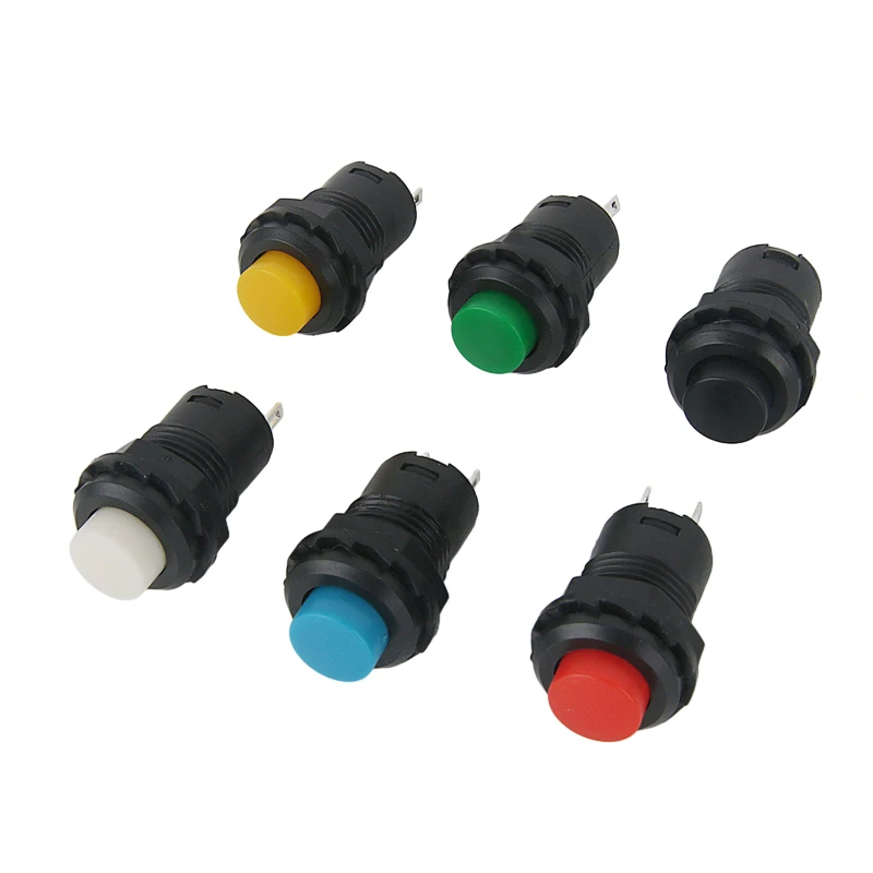 6pcs Self-Lock /Momentary Pushbutton Switches DS228 DS428 12mm OFF- ON Push Button Switch 3A /125VAC 1.5A/250VAC DS-228 DS-428