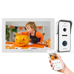 TMEZON-Smart Video DoorPhone, sistema de intercomunicação, campainha com fio, senha, Card Swipe, TouchScreen, Tuya App, 7 