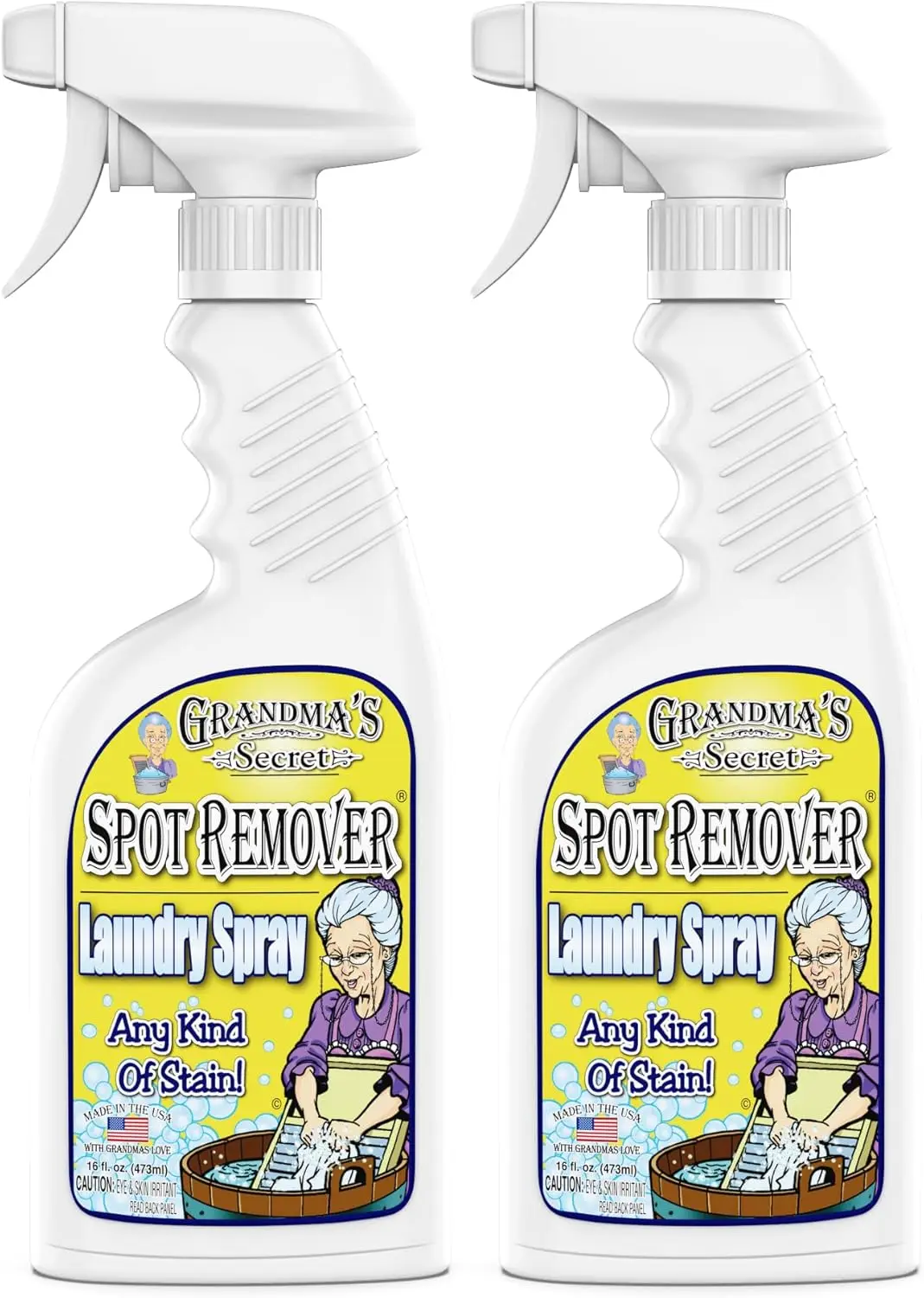 

Chlorine-Free Fabric Stain Remover Spray - Removes Oil, Paint, Blood & Pet Stains - 16 Oz, 2 Pack
