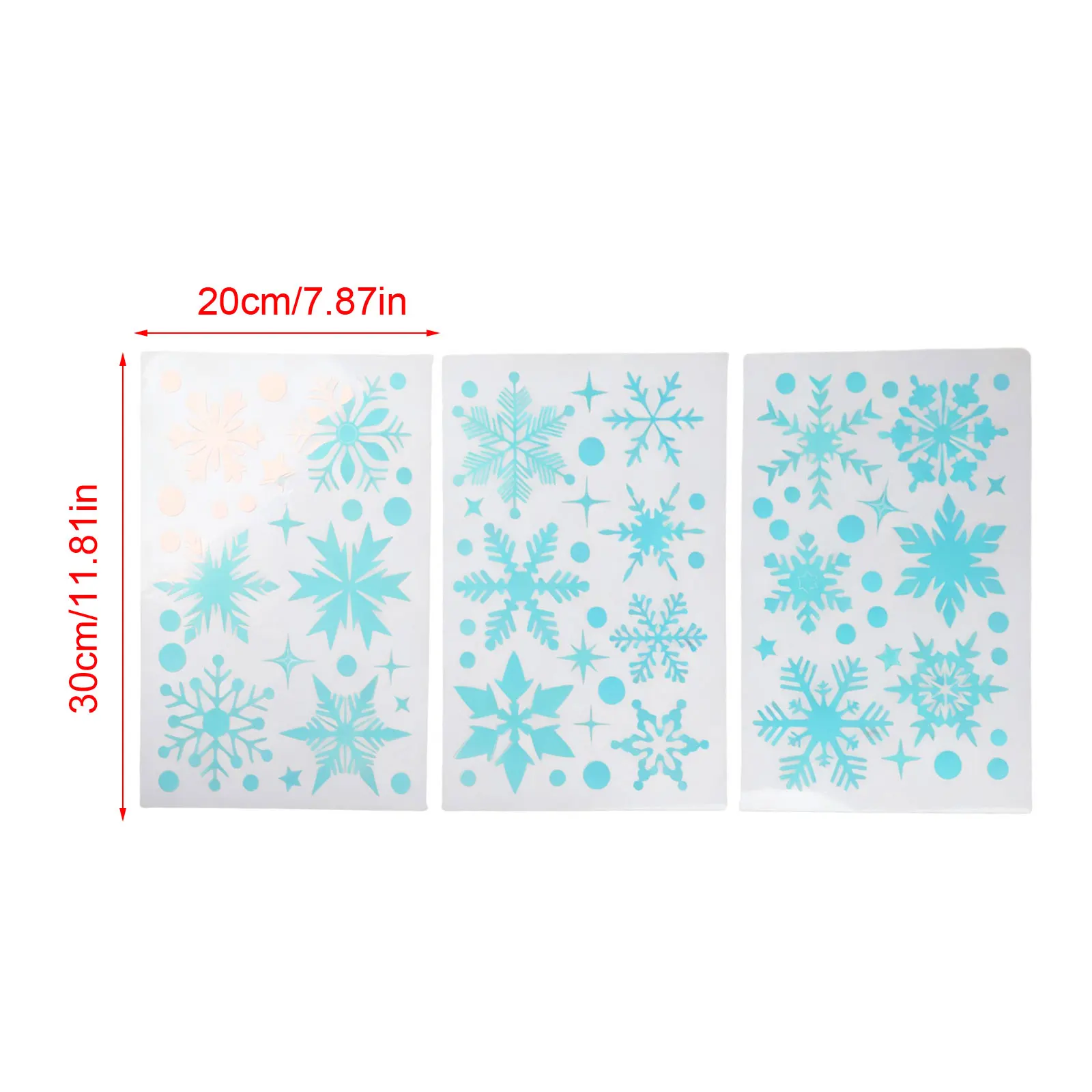Colorful Luminous Snowflake Window Clings 3 Sheets PVC Christmas Wall Stickers Glow In Dark For Home Classroom Store Festive Dec