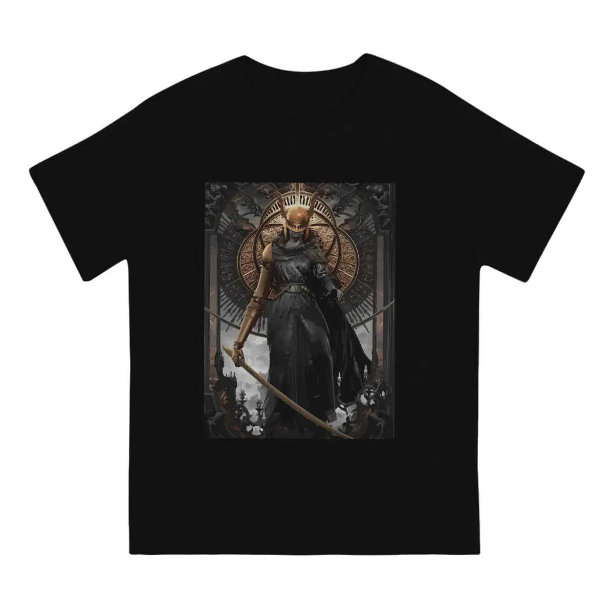 Men's Malenia god T Shirts DARK SOULS Pure Cotton Tops Fashion Short Sleeve Crew Neck Tees Printed T-Shirts