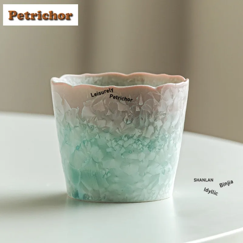 215ml Kiln Change Crystal Glaze Gradient Ramp Coffee Mug Couple Handgrip Cups Afternoon Tea Mug Office Water Cup Tea Items Gift