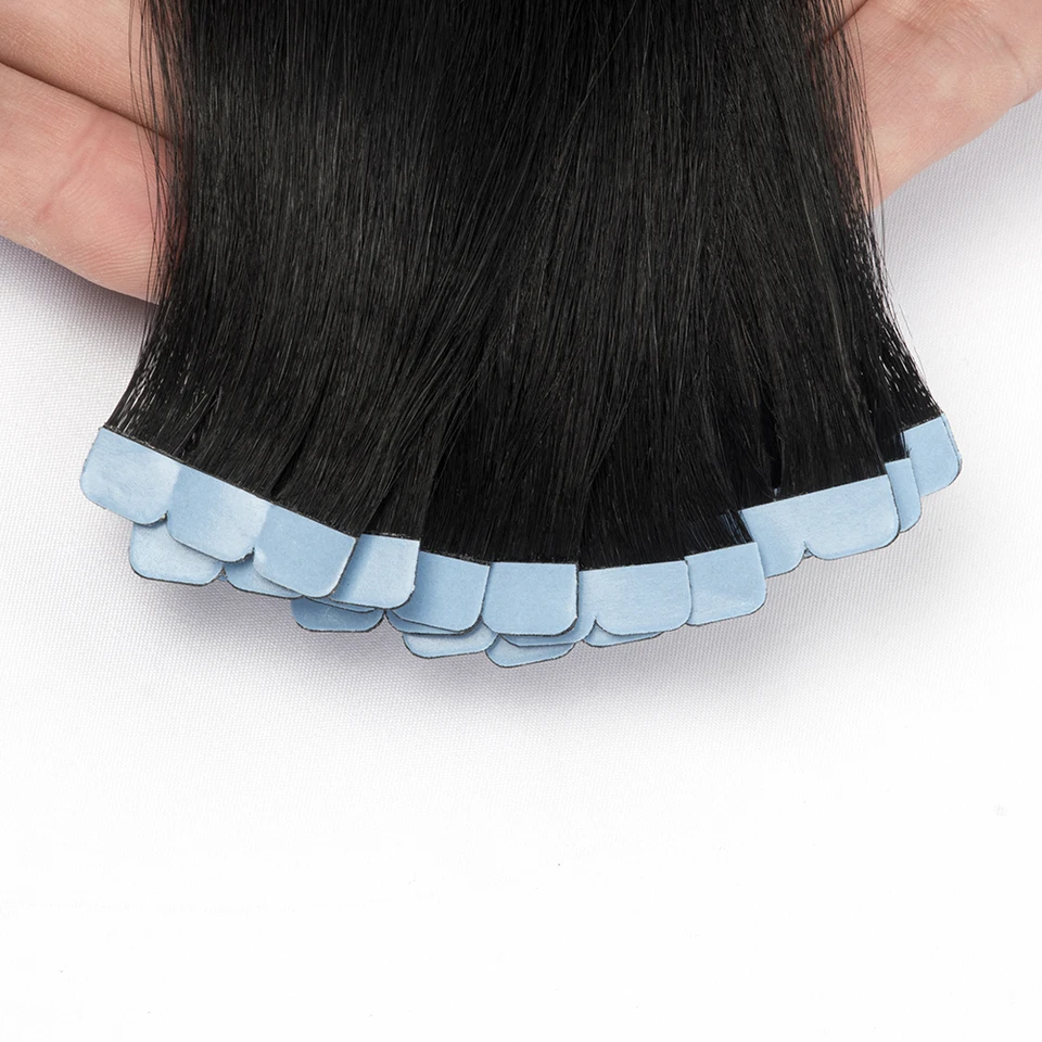 10 piezas mini tape in de extensiones de cabello de 12 a 20 pulgadas, cabello humano natural invisible, extensión tape in, marrón chocolate 02 2