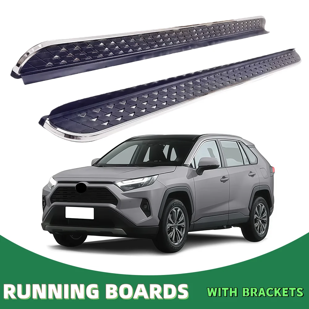 

Running Board Fit for Toyota RAV4 RAV-4 XA50 2019-2023 2024 2025 Door Fixed Side Step Pedal Nerf Bar Platform Ptotector 2Pcs