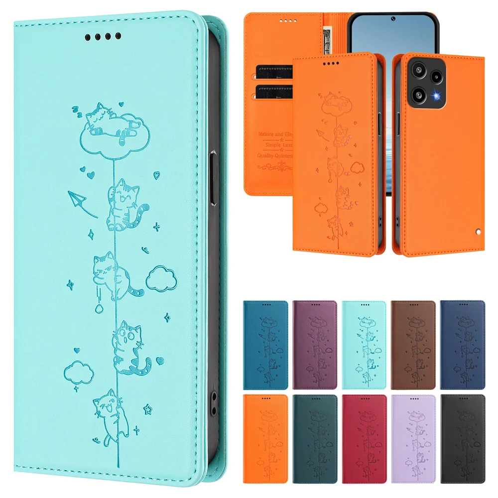 Cute Cat Leather Fl…