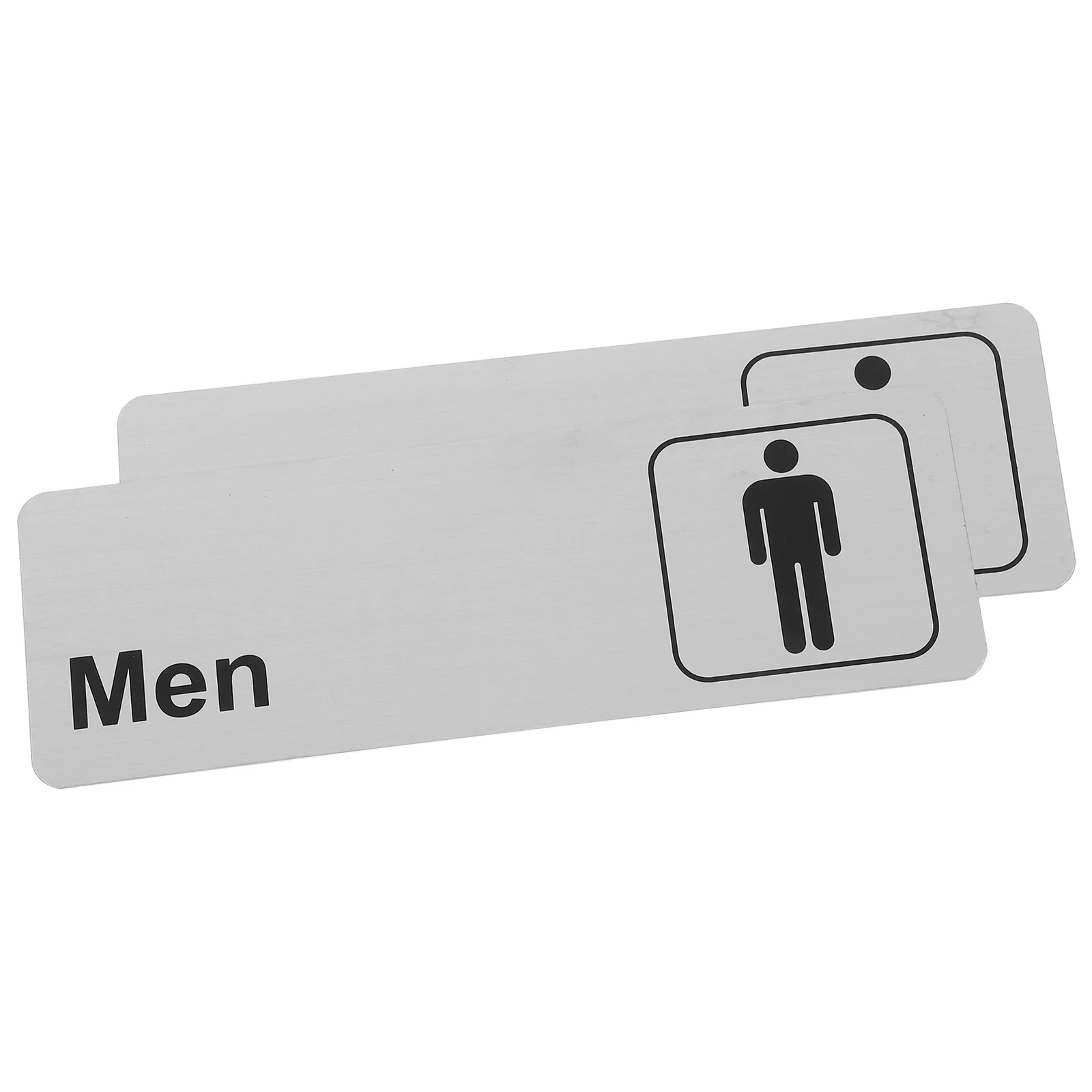 

2pcs Aluminum Restroom Signs Metal Symbols Self-Adhesive Door Wall Plaque Clear Male Female Indicator Stylish Decorative