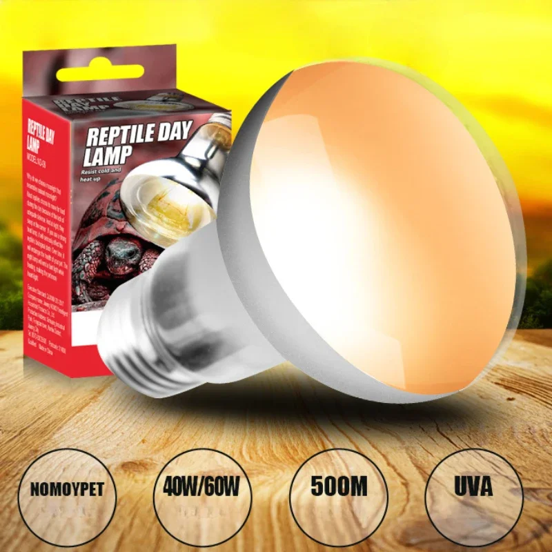 Reptile 40W/60W Full Spectrum UVA Sun Light Basking Spot Bulb Reptile Heat Lamp Bulb Natural Sunlight Lizard Snake Turtle Lamp