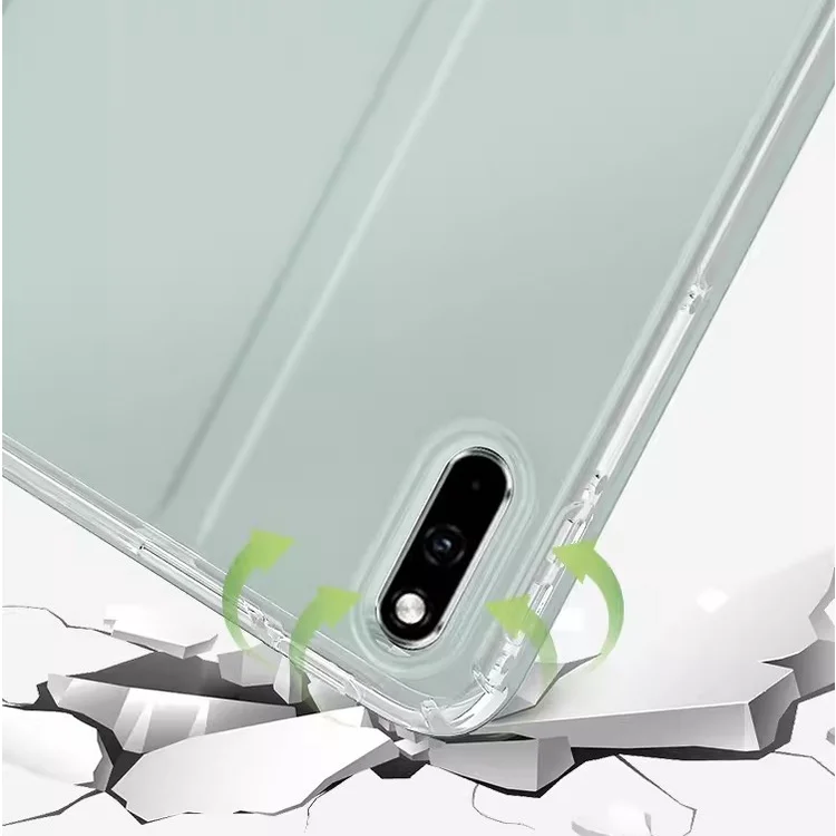 Capa de couro transparente com slot para caneta, capa macia para tablet para honor pad 9 12.1 2023 Pad8 12 V8 Pro X9 X8 Pro 11.5 X8 Lite, capa inteligente