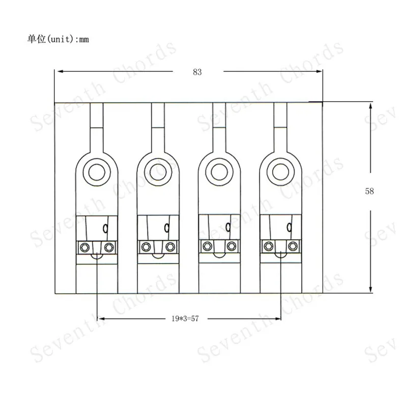 A Set Of Silver Iron Adjustable Electric Bass Guitar Bridge 4 Strings Musical Instruments Accessories Parts