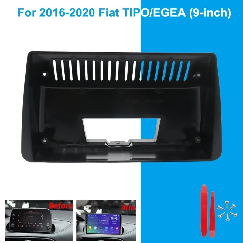Marco embellecedor de radio de coche de 9 pulgadas para Fiat Uno 2015 LHD, kit de instalación de panel de salpicadero estéreo, bisel de montaje