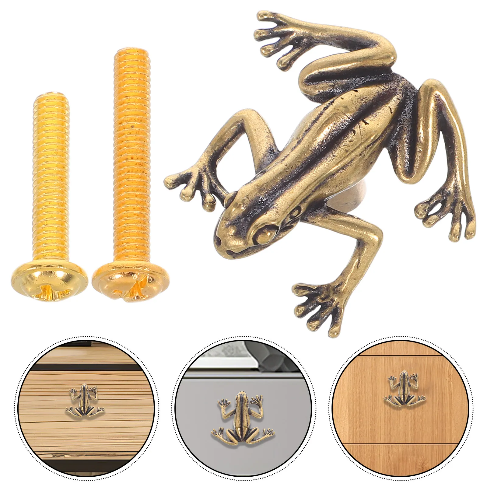 

2 шт. латунные ручки-лягушки для ящиков, винтажные мебельные ручки в виде животных для шкафов и комодов, уникальные мебельные ручки-лягушки
